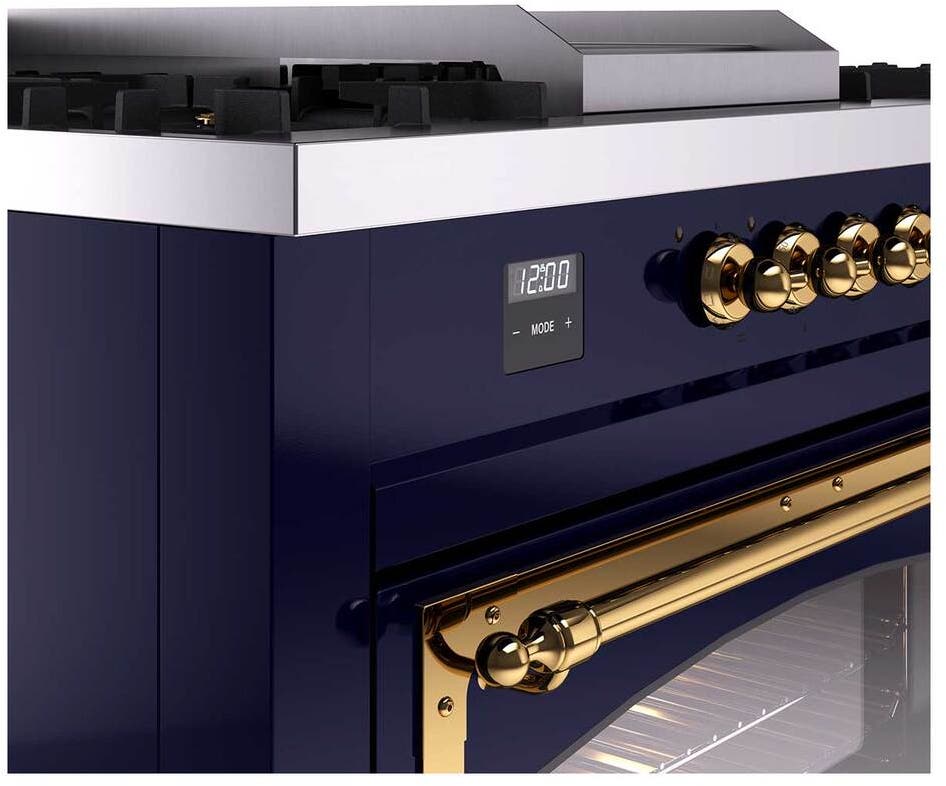 Ilve UN60FSNMPMBG Midnight Blue With Brass Knobs, Natural Gas