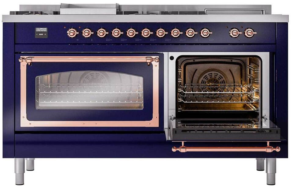 Ilve UN60FSNMPMBP Midnight Blue With Copper Knobs, Natural Gas