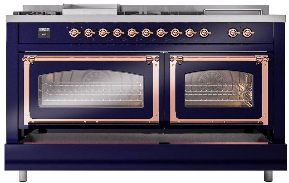 Ilve UN60FSNMPMBPLP Midnight Blue With Copper Knobs, Liquid Propane