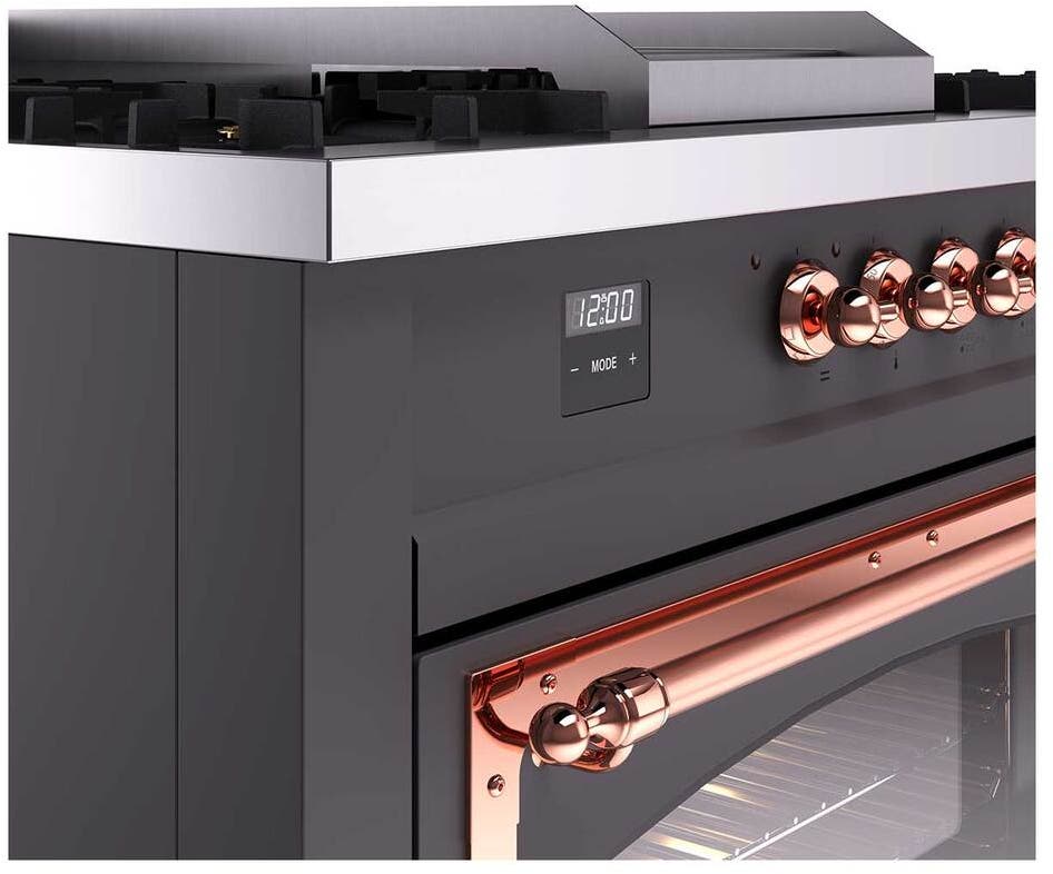 Ilve UN60FSNMPMGP Graphite Matte With Copper Knobs, Natural Gas