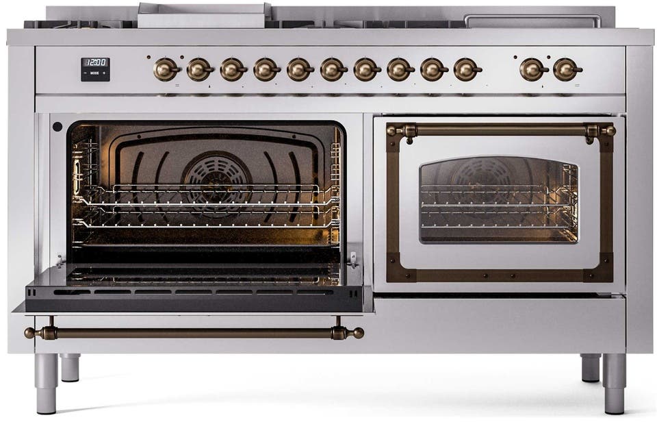 Ilve UN60FSNMPSSB Stainless Steel With Bronze Knobs, Natural Gas