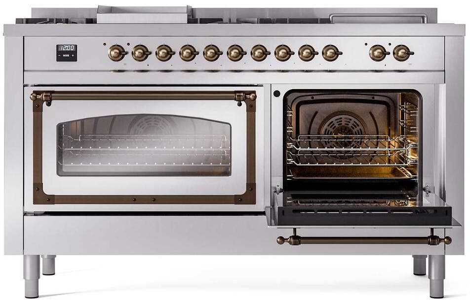 Ilve UN60FSNMPSSB Stainless Steel With Bronze Knobs, Natural Gas