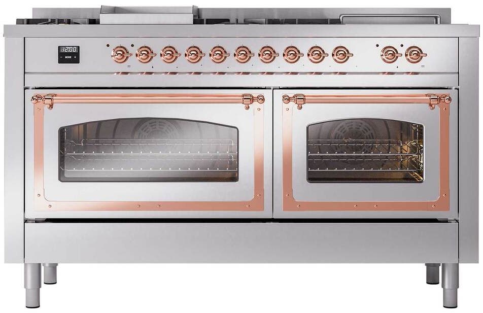 Ilve UN60FSNMPSSP Stainless Steel With Copper Knobs, Natural Gas