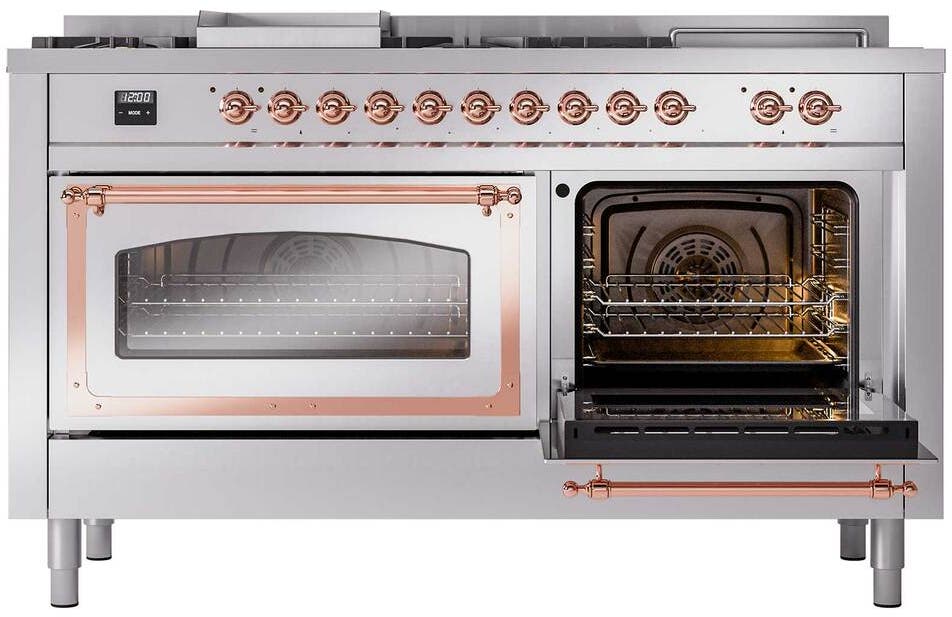 Ilve UN60FSNMPSSP Stainless Steel With Copper Knobs, Natural Gas