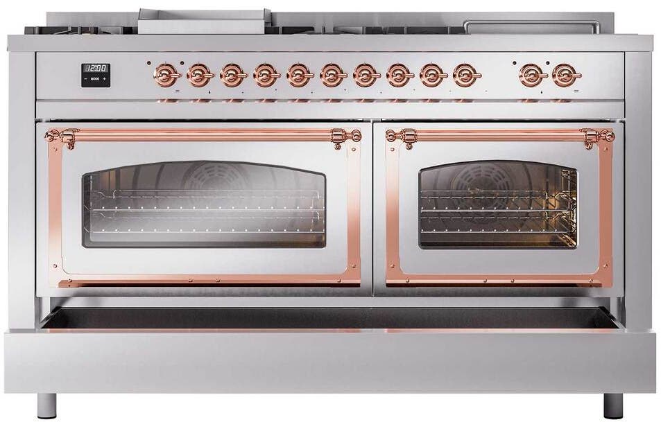 Ilve UN60FSNMPSSPLP Stainless Steel With Copper Knobs, Liquid Propane