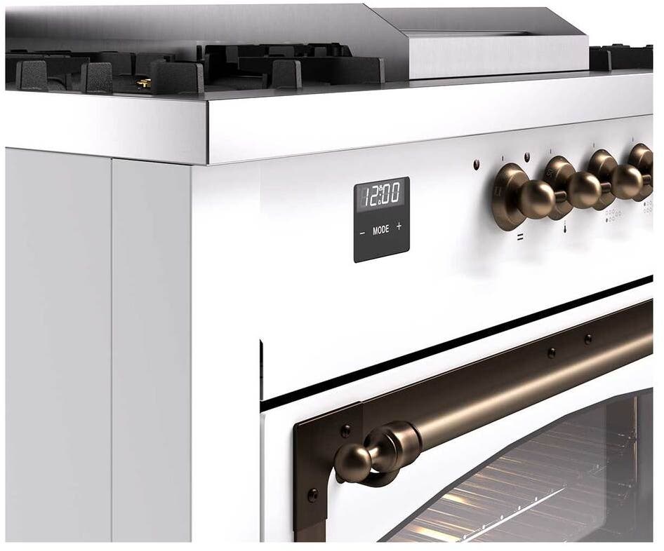 Ilve UN60FSNMPWHBLP White With Bronze Knobs, Liquid Propane