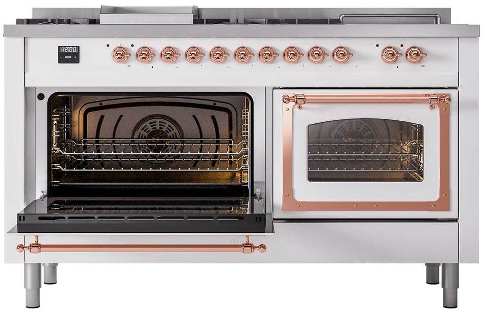 Ilve UN60FSNMPWHPLP White With Copper Knobs, Liquid Propane