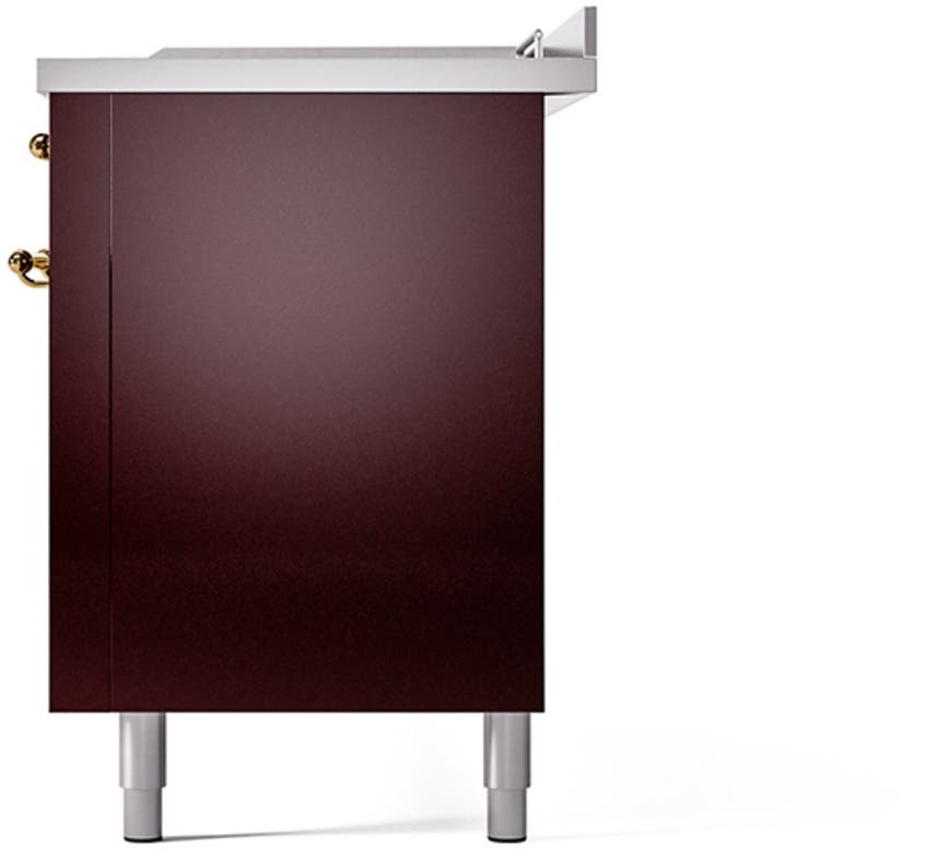 Ilve UN60FSQNMPBUGLP Burgundy With Brass Knobs, Liquid Propane