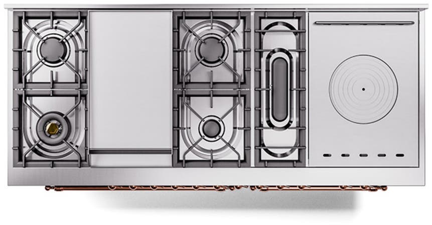 Ilve UN60FSQNMPBUP Burgundy With Copper Knobs, Natural Gas