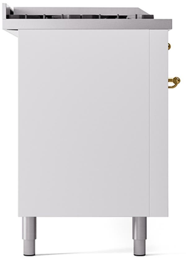Ilve UN60FSQNMPWHGLP White With Brass Knobs, Liquid Propane
