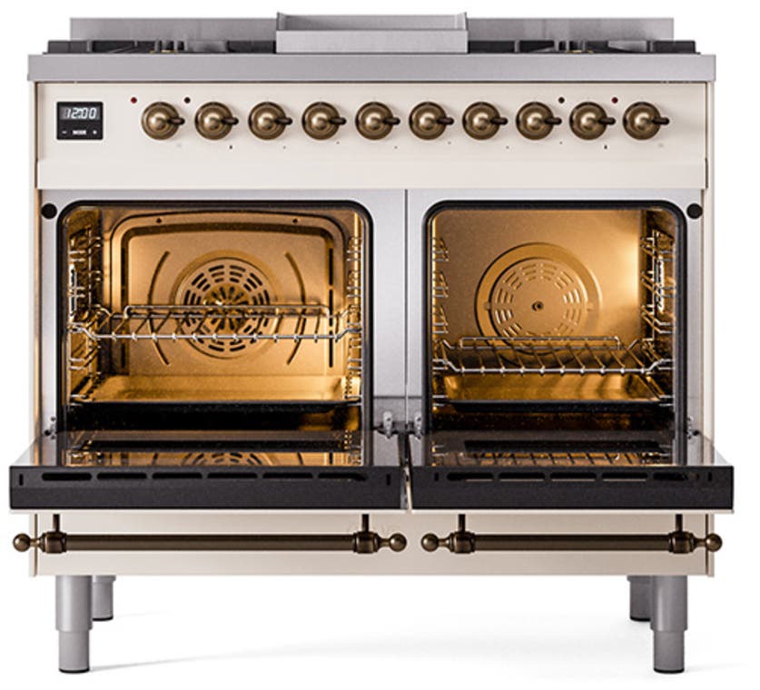 Ilve UND40FNMPAWBLP Antique White With Bronze Knobs, Liquid Propane