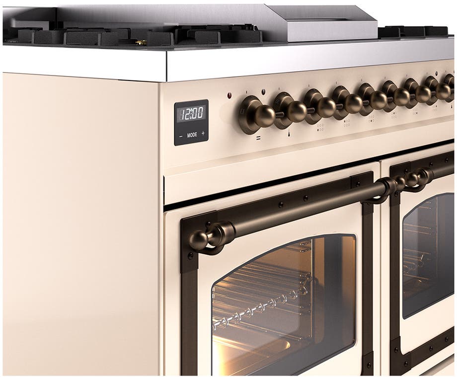 Ilve UND40FNMPAWBLP Antique White With Bronze Knobs, Liquid Propane