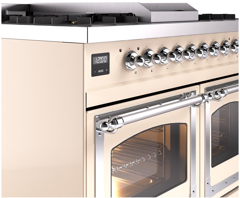 Ilve UND40FNMPAWC Antique White With Chrome Knobs, Natural Gas