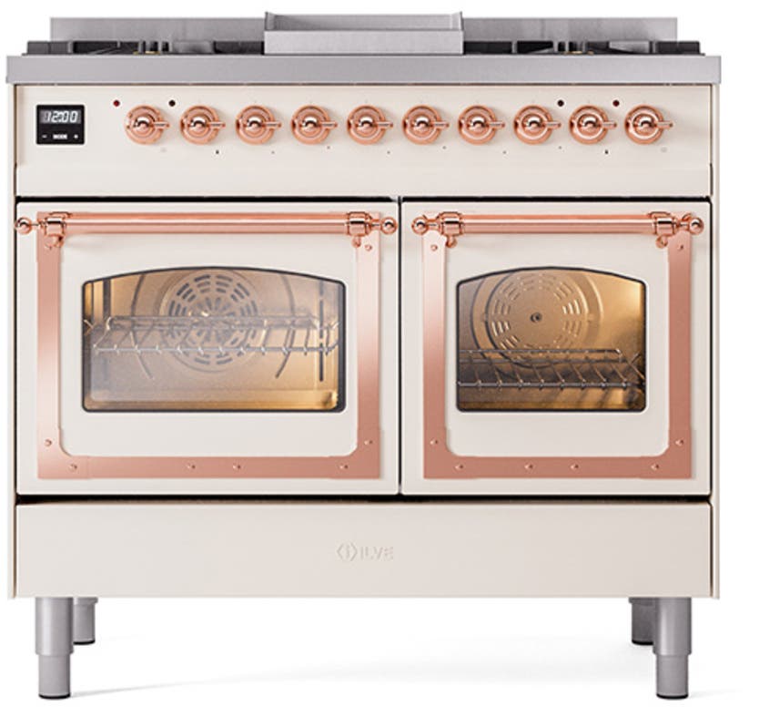 Ilve UND40FNMPAWP Antique White With Copper Knobs, Natural Gas