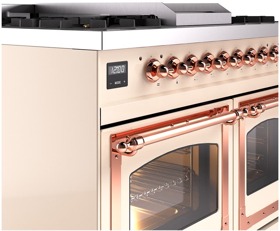 Ilve UND40FNMPAWPLP Antique White With Copper Knobs, Liquid Propane