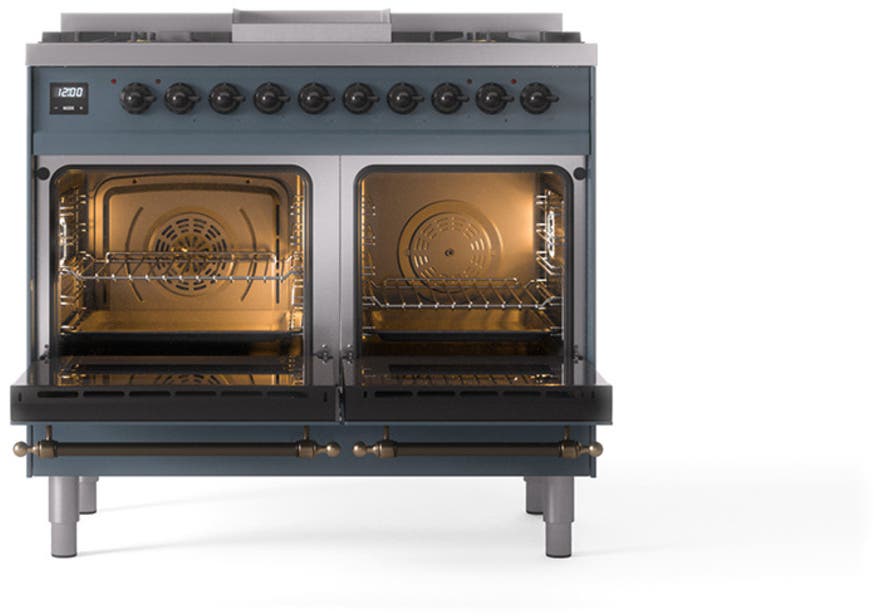 Ilve UND40FNMPBGBLP Blue Grey With Bronze Knobs, Liquid Propane