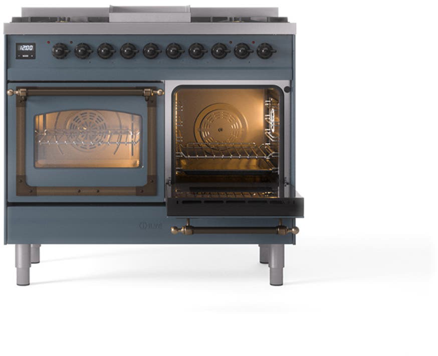 Ilve UND40FNMPBGBLP Blue Grey With Bronze Knobs, Liquid Propane