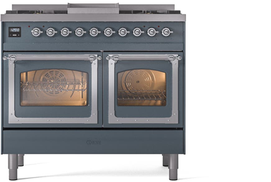 Ilve UND40FNMPBGC Blue Grey With Chrome Knobs, Natural Gas