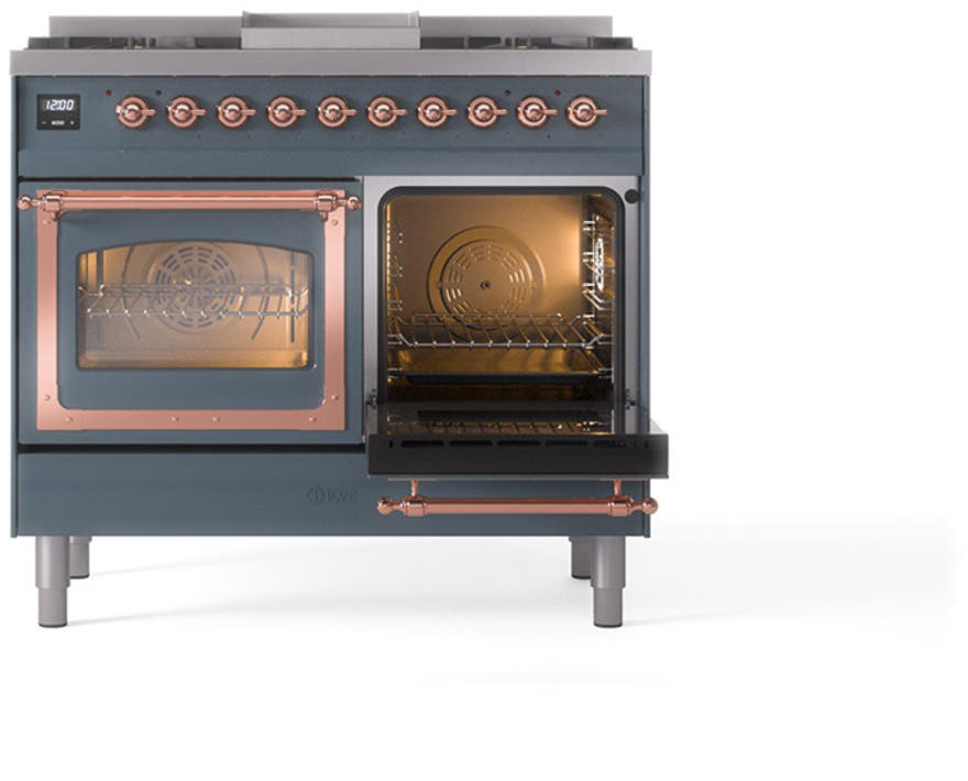 Ilve UND40FNMPBGP Blue Grey With Copper Knobs, Natural Gas