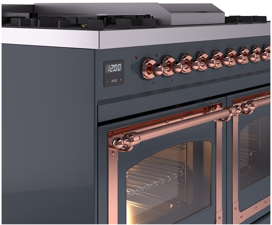 Ilve UND40FNMPBGPLP Blue Grey With Copper Knobs, Liquid Propane