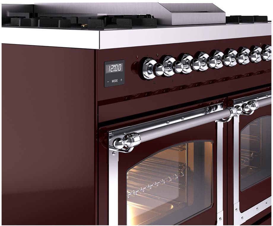 Ilve UND40FNMPBUCLP Burgundy With Chrome Knobs, Liquid Propane