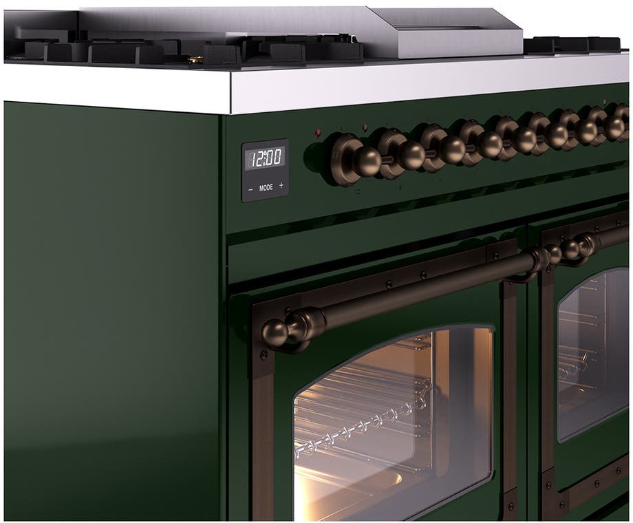 Ilve UND40FNMPEGBLP Emerald Green With Bronze Knobs, Liquid Propane