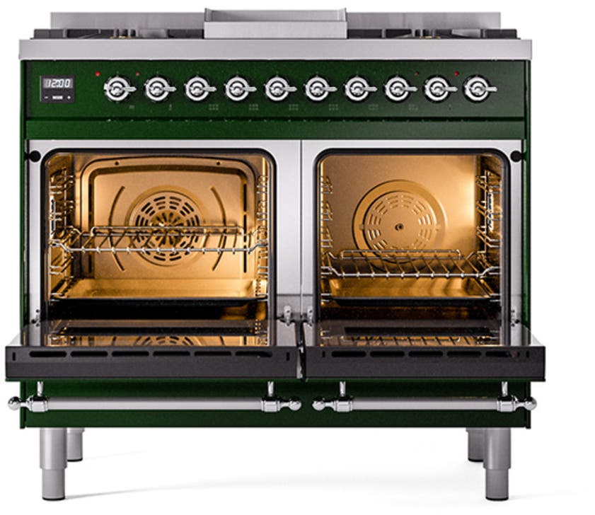 Ilve UND40FNMPEGC Emerald Green With Chrome Knobs, Natural Gas
