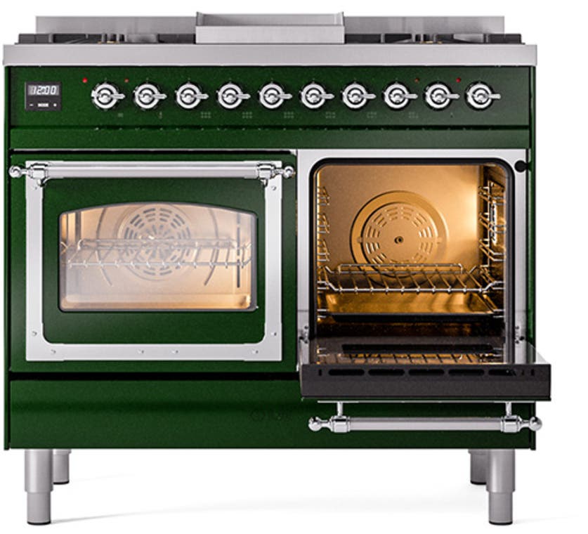 Ilve UND40FNMPEGC Emerald Green With Chrome Knobs, Natural Gas