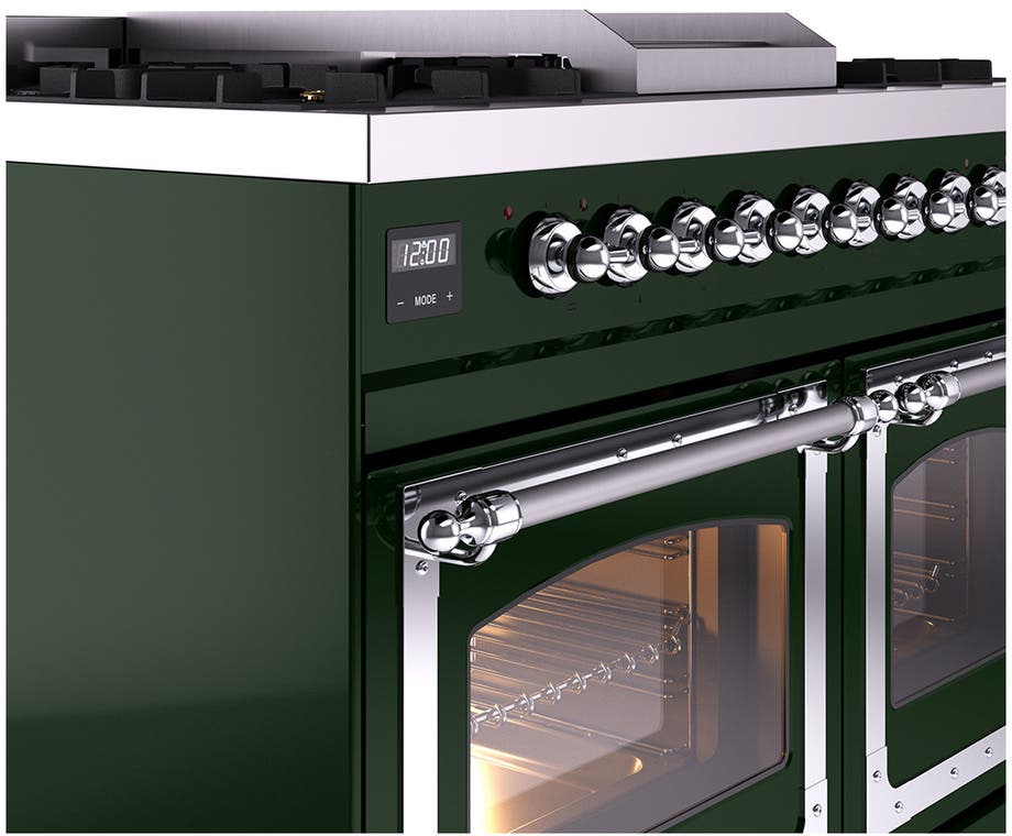 Ilve UND40FNMPEGCLP Emerald Green With Chrome Knobs, Liquid Propane