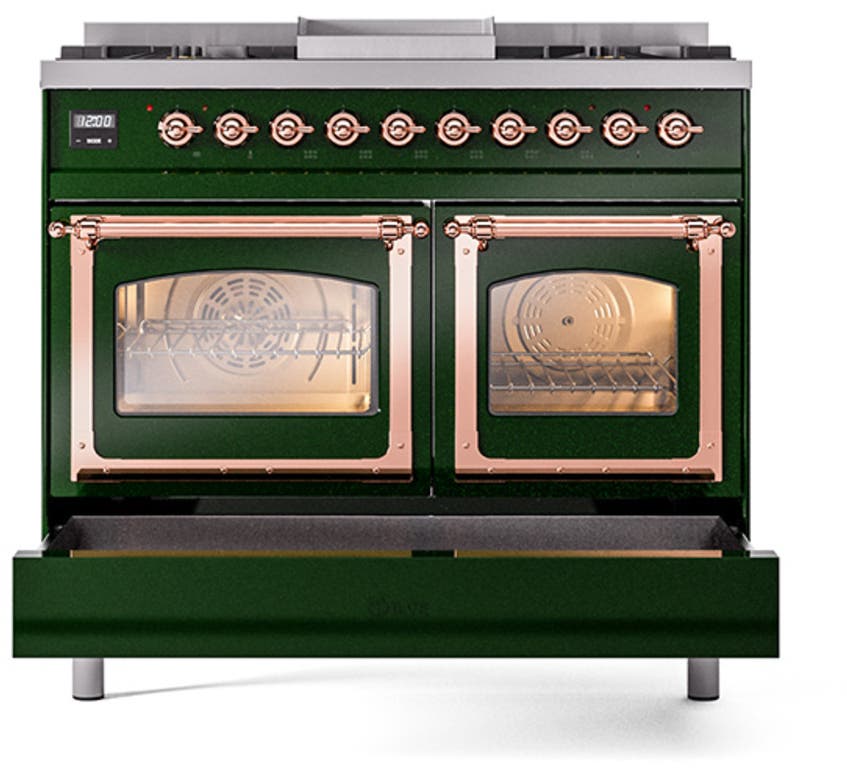 Ilve UND40FNMPEGP Emerald Green With Copper Knobs, Natural Gas