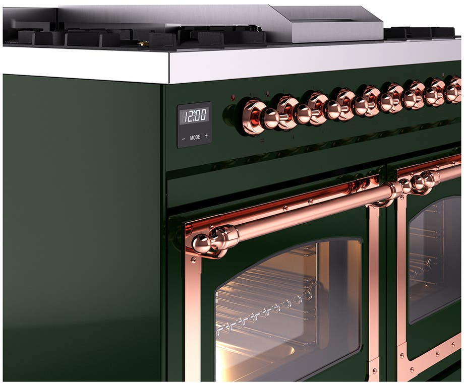 Ilve UND40FNMPEGPLP Emerald Green With Copper Knobs, Liquid Propane