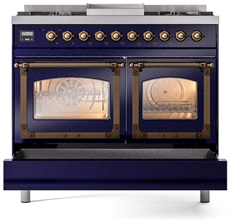 Ilve UND40FNMPMBB Midnight Blue With Bronze Knobs, Natural Gas