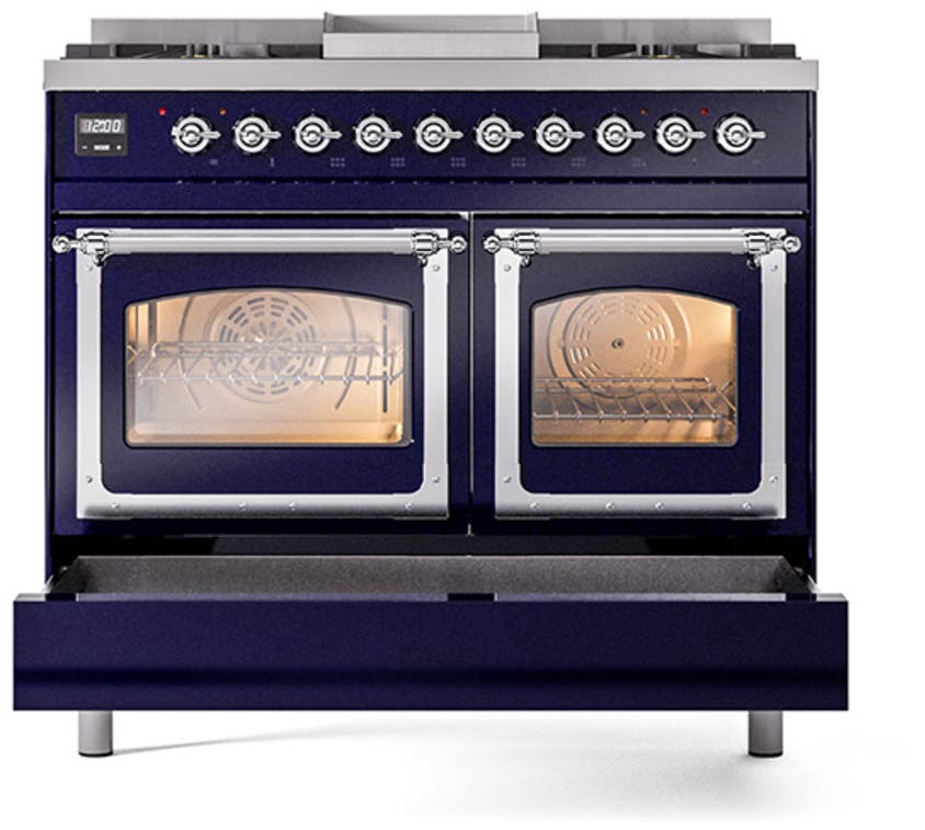 Ilve UND40FNMPMBC Midnight Blue With Chrome Knobs, Natural Gas