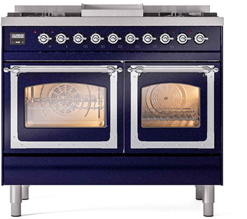 Ilve UND40FNMPMBCLP Midnight Blue With Chrome Knobs, Liquid Propane