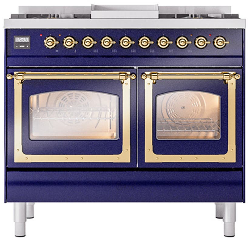 Ilve UND40FNMPMBG Midnight Blue With Brass Knobs, Natural Gas