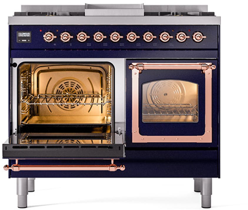 Ilve UND40FNMPMBPLP Midnight Blue With Copper Knobs, Liquid Propane