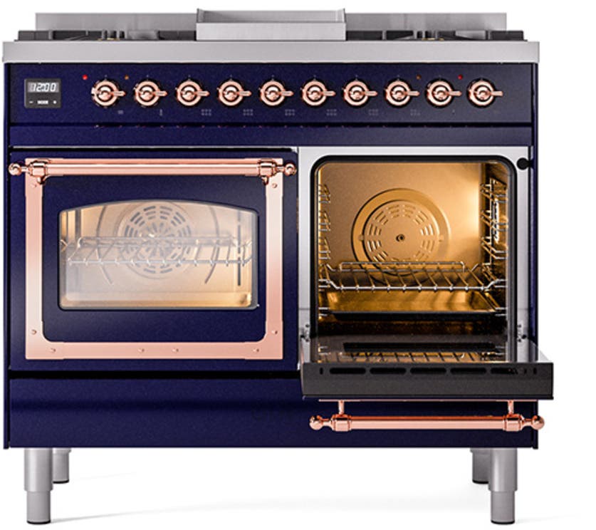 Ilve UND40FNMPMBPLP Midnight Blue With Copper Knobs, Liquid Propane