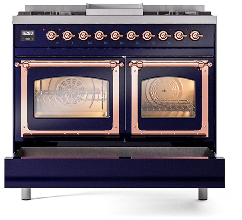 Ilve UND40FNMPMBPLP Midnight Blue With Copper Knobs, Liquid Propane