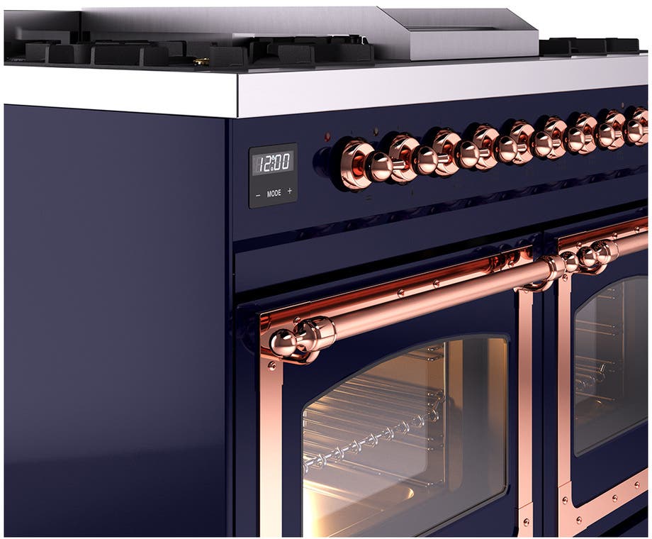 Ilve UND40FNMPMBPLP Midnight Blue With Copper Knobs, Liquid Propane