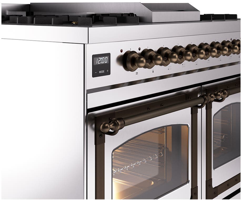 Ilve UND40FNMPSSB Stainless Steel With Bronze Knobs, Natural Gas