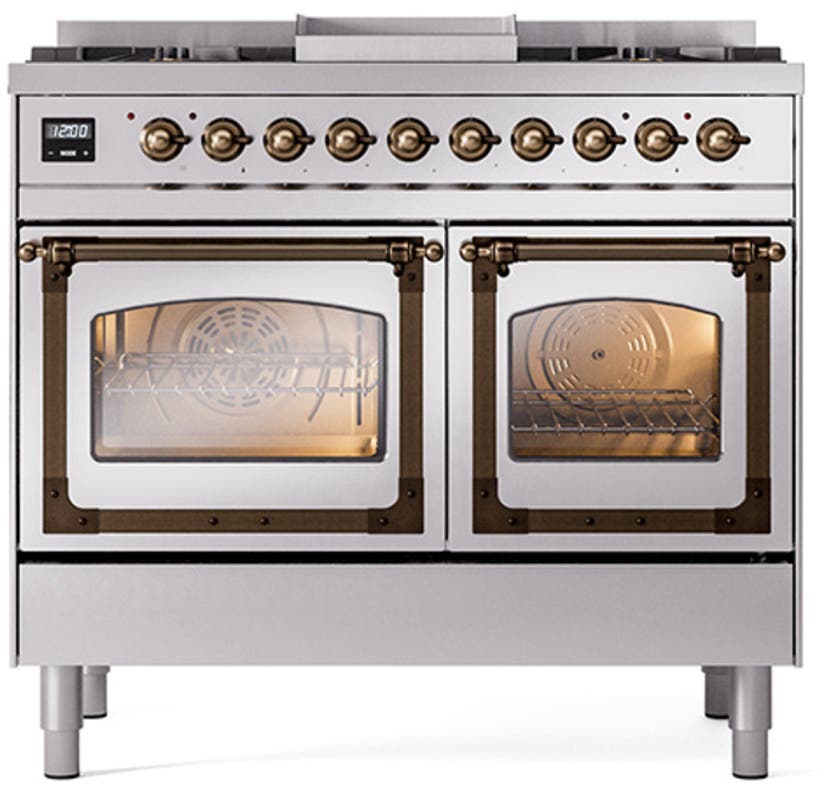 Ilve UND40FNMPSSBLP Stainless Steel With Bronze Knobs, Liquid Propane