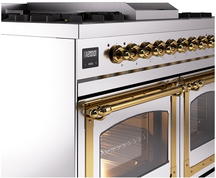 Ilve UND40FNMPSSGLP Stainless Steel With Brass Knobs, Liquid Propane