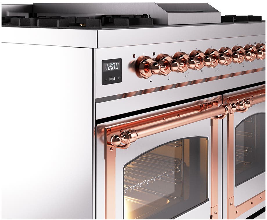 Ilve UND40FNMPSSP Stainless Steel With Copper Knobs, Natural Gas
