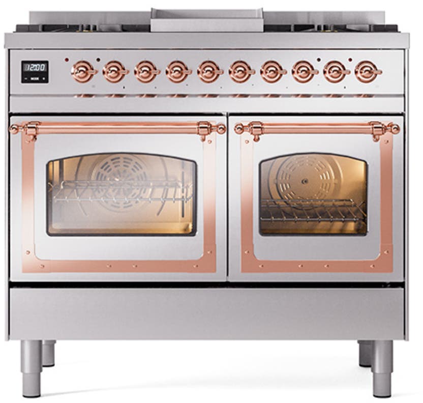 Ilve UND40FNMPSSPLP Stainless Steel With Copper Knobs, Liquid Propane