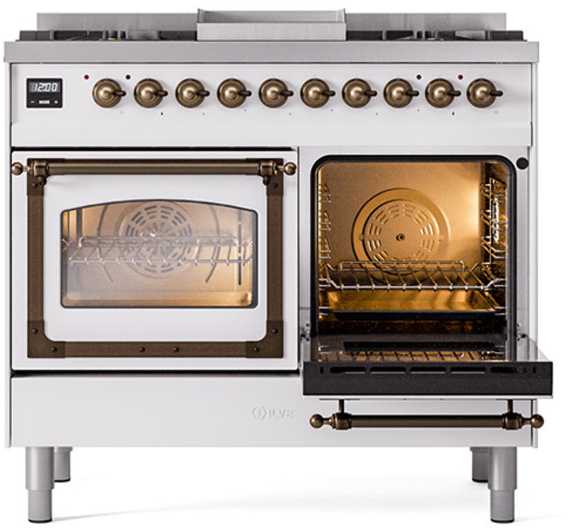 Ilve UND40FNMPWHB White With Bronze Knobs, Natural Gas