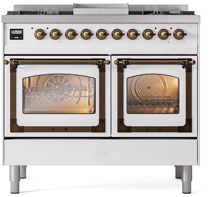 Ilve UND40FNMPWHB White With Bronze Knobs, Natural Gas