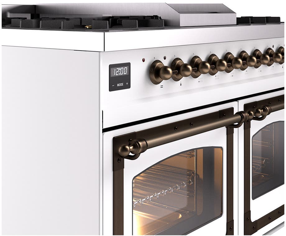 Ilve UND40FNMPWHB White With Bronze Knobs, Natural Gas