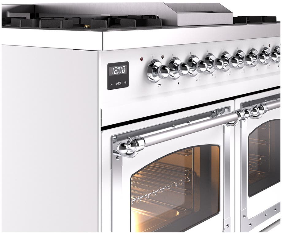 Ilve UND40FNMPWHCLP White With Chrome Knobs, Liquid Propane