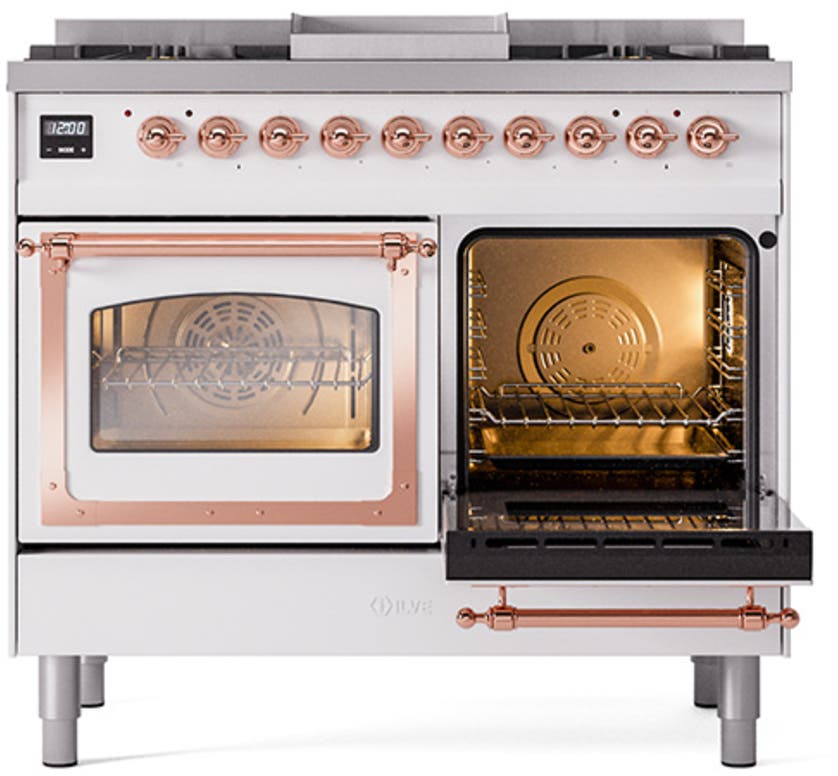 Ilve UND40FNMPWHP White With Copper Knobs, Natural Gas