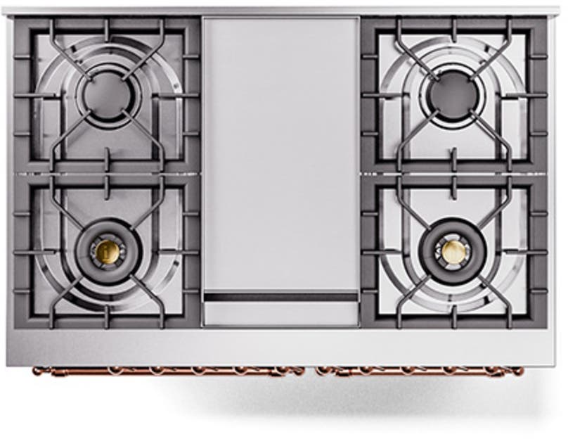 Ilve UND40FQNMPBUPLP Burgundy With Copper Knobs, Liquid Propane